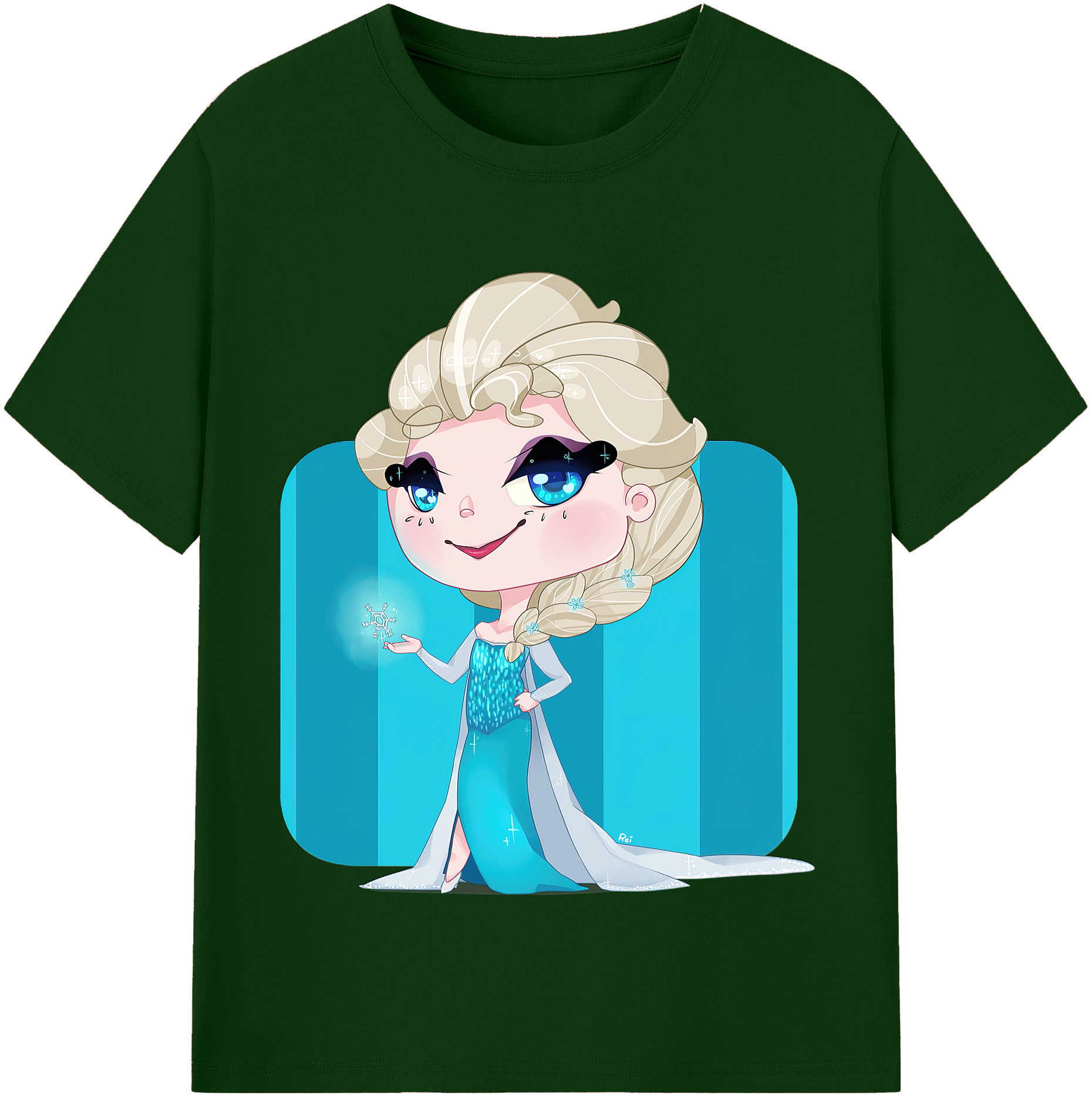 （画像用） アナと雪の女王 アンナ エルサ Frozen Anna Elsa 綿100％半袖Tシャツ（フロントプリント）